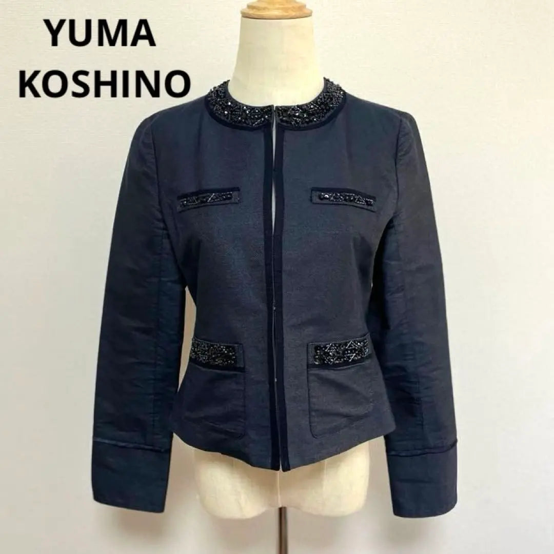 YUMA KOSHINO Yuma Koshino Collarless Jacket with Bead Decoration 40