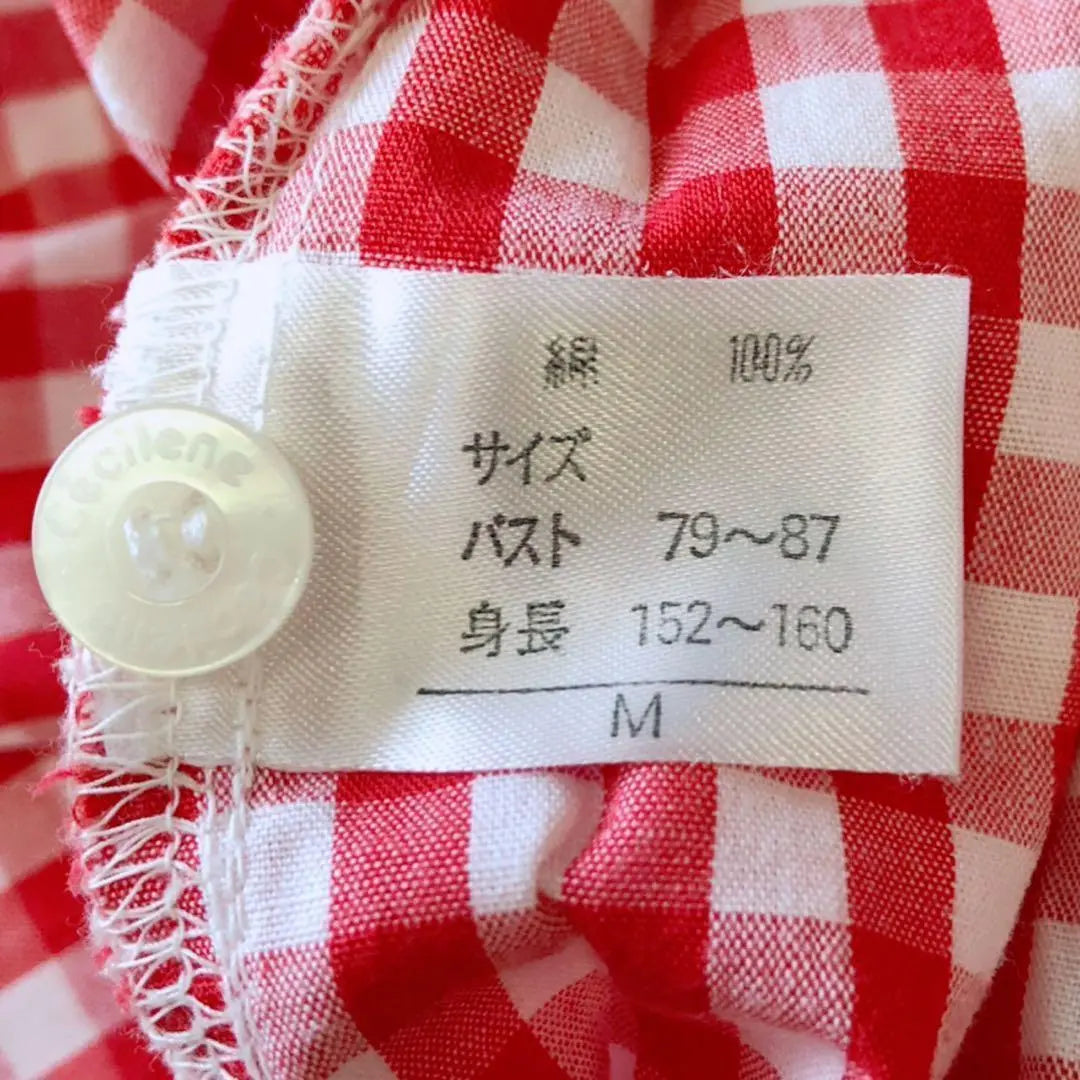 T186 Cecilene Short Sleeve Polo Shirt Checkered Cotton Collared Red | T186 セシレーヌ 半袖ポロシャツ チェック柄 コットン 襟あり レッド