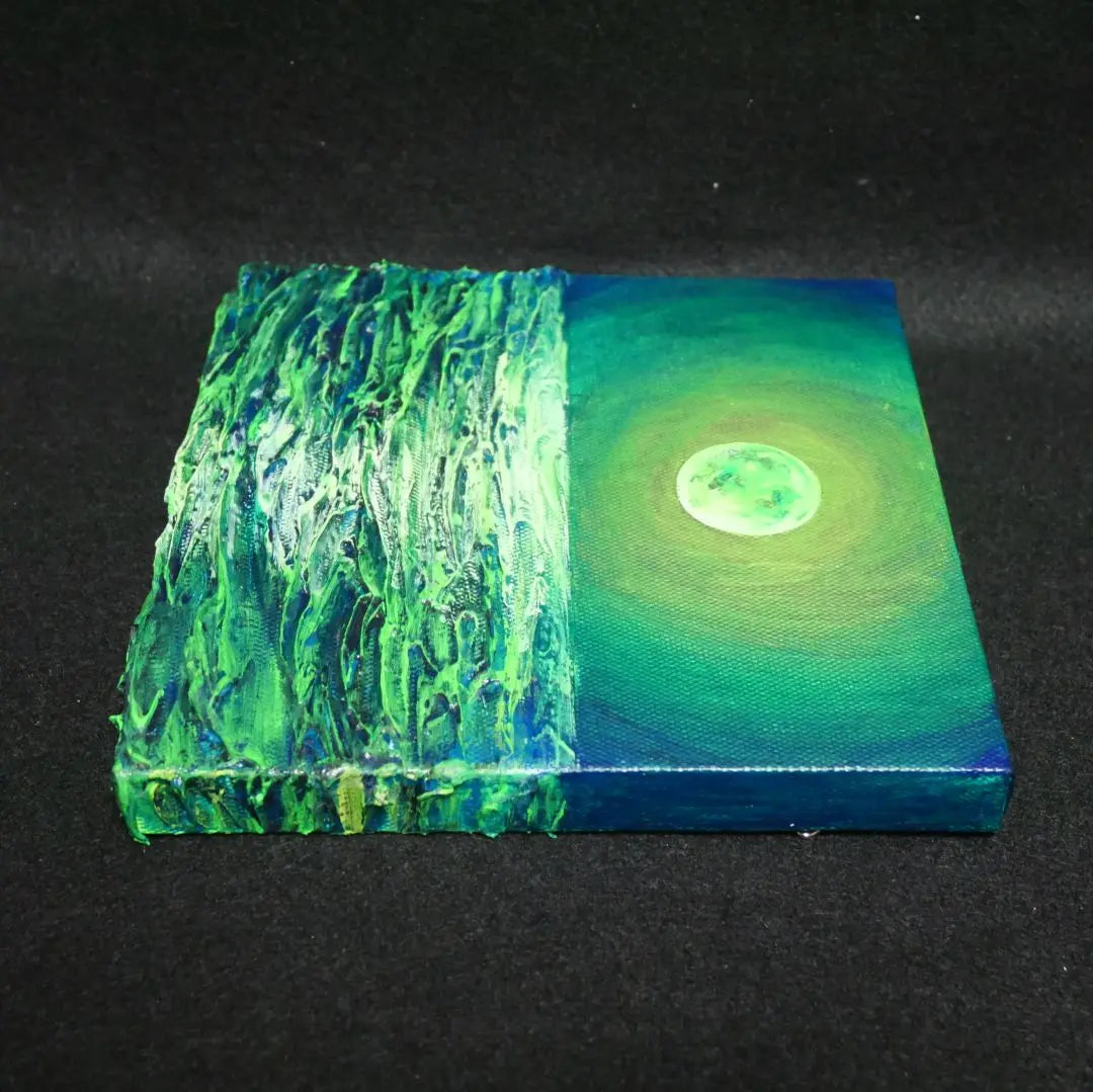 Oil painting Oil painting Oil painting Art panel [Green full moon]