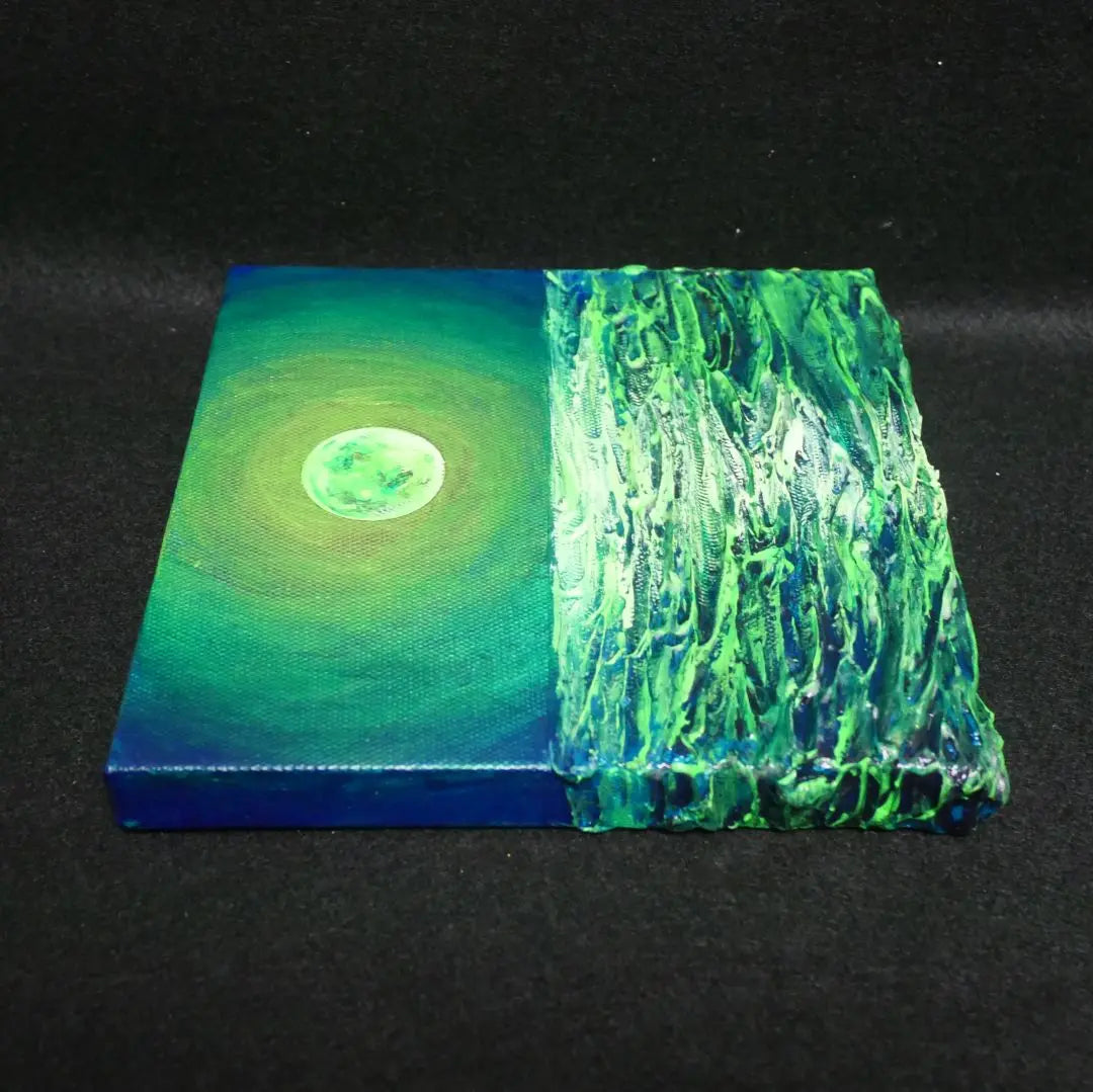 Oil painting Oil painting Oil painting Art panel [Green full moon]