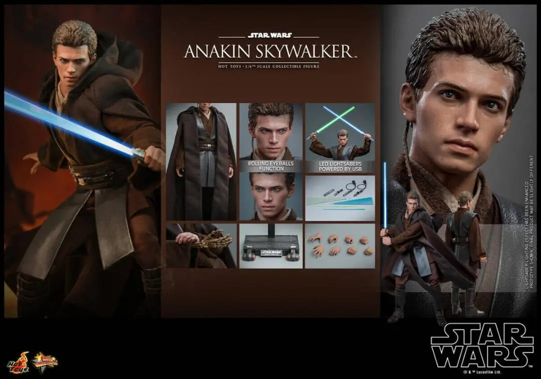 Figura de acción de Anakin Skywalker de Star Wars a escala 1/6 de Hot Toys MMS677