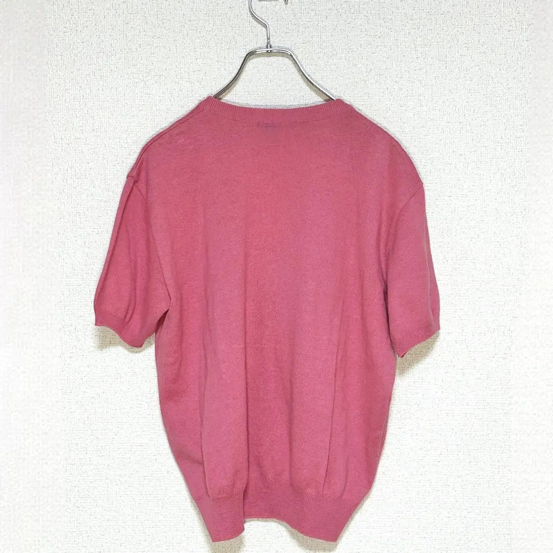 CONCEZIONE Pink Short Sleeve Cardigan Gold Button M