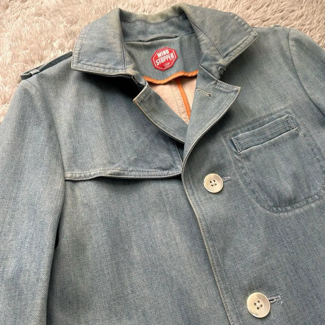 ★ Denim ★ Abrigo Chester NEW YORKER Wind Stopper Azul | ★デニム★ NEW YORKER チェスターコート WIND STOPPER 青