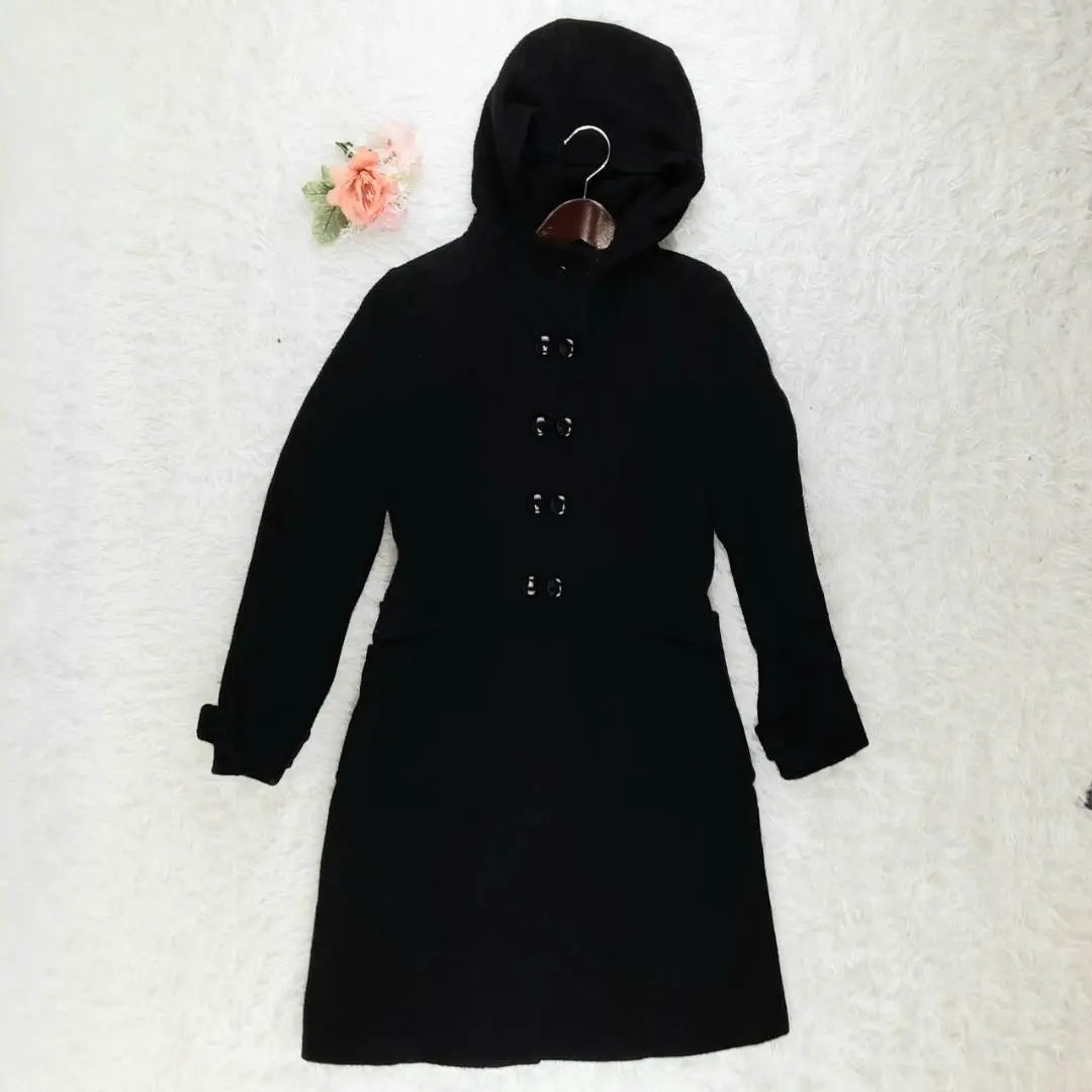 Good condition Angora blend ◎JILL STUART Hooded long coat Double button