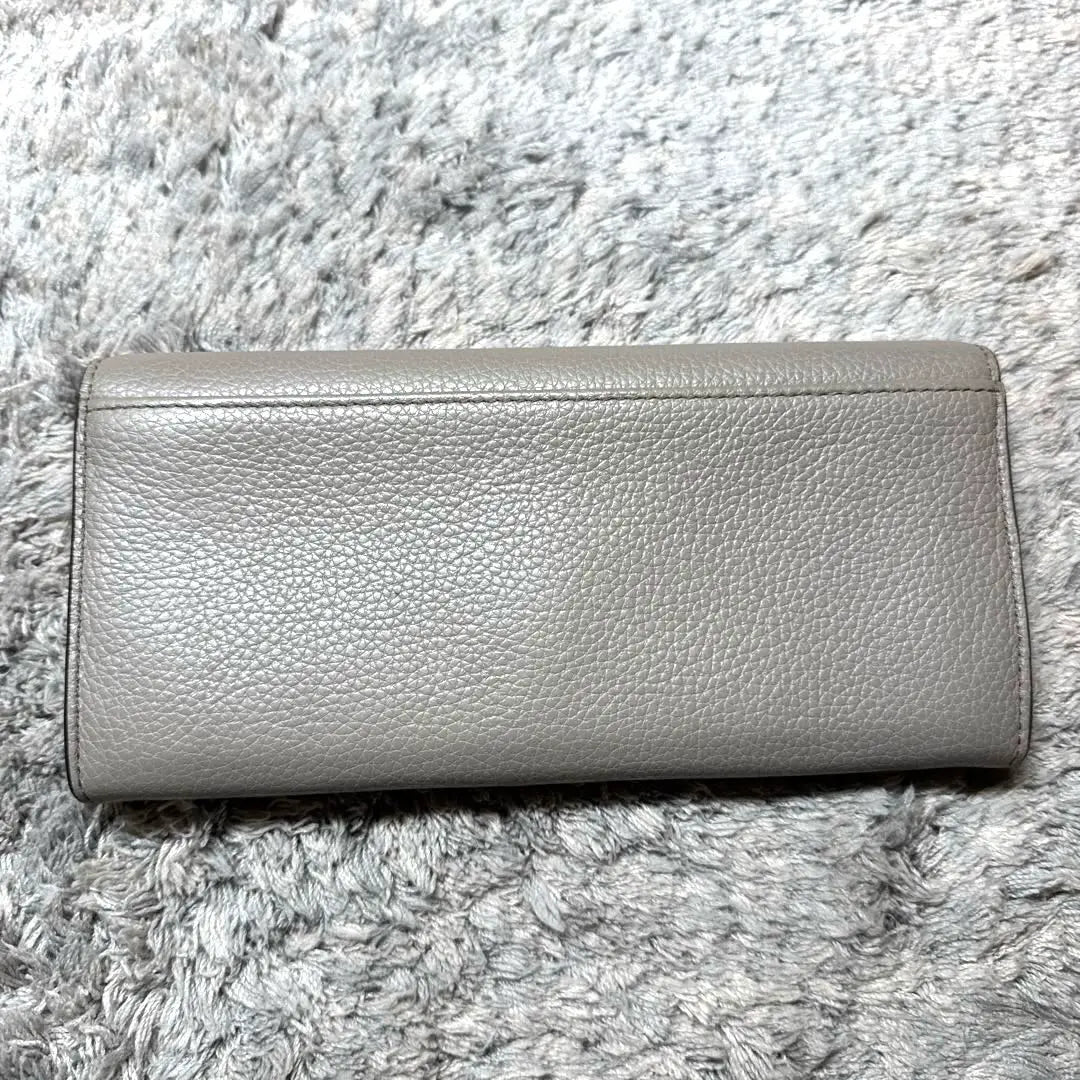 ★Buen estado★Cartera larga FURLA de piel gris