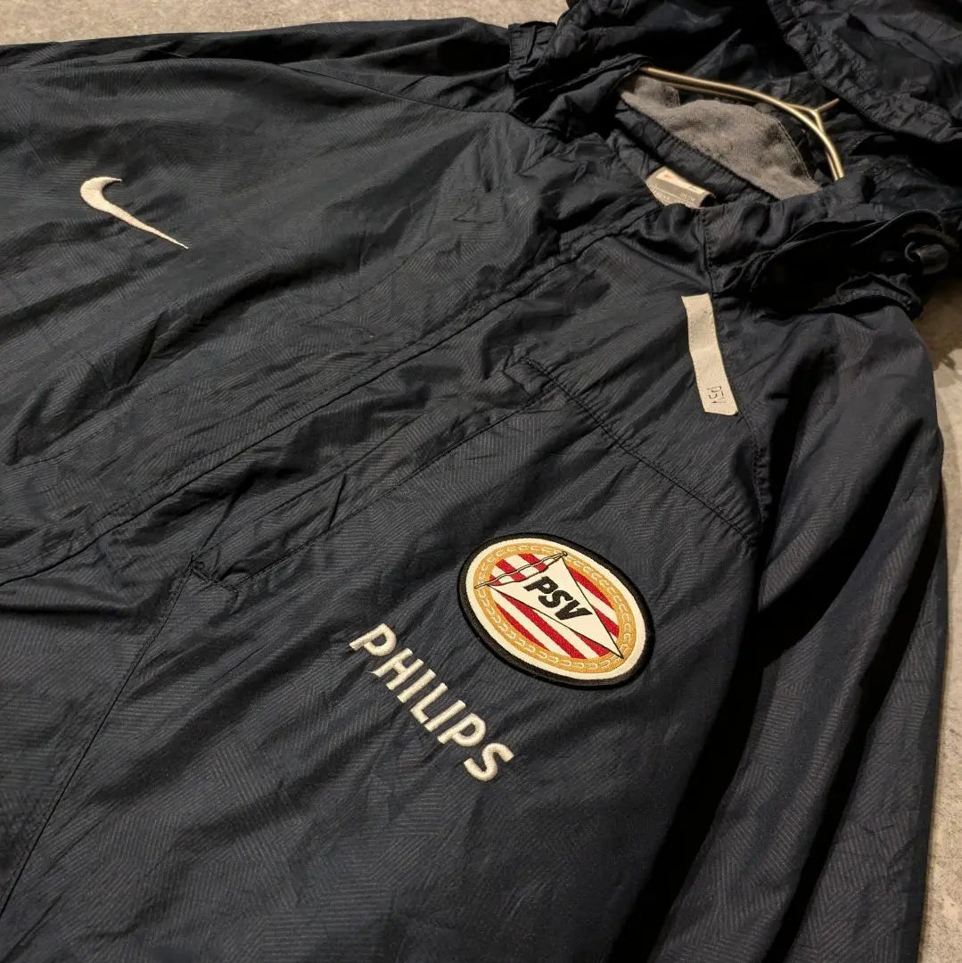 Rare vintage clothing ☆ Nike x PSV Soccer Nylon Jacket XL Navy Embroidered Logo