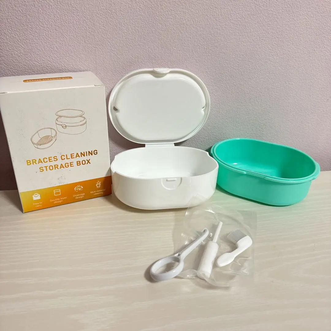 Denture case case denture bus cup box double -layer dry separation portable denture