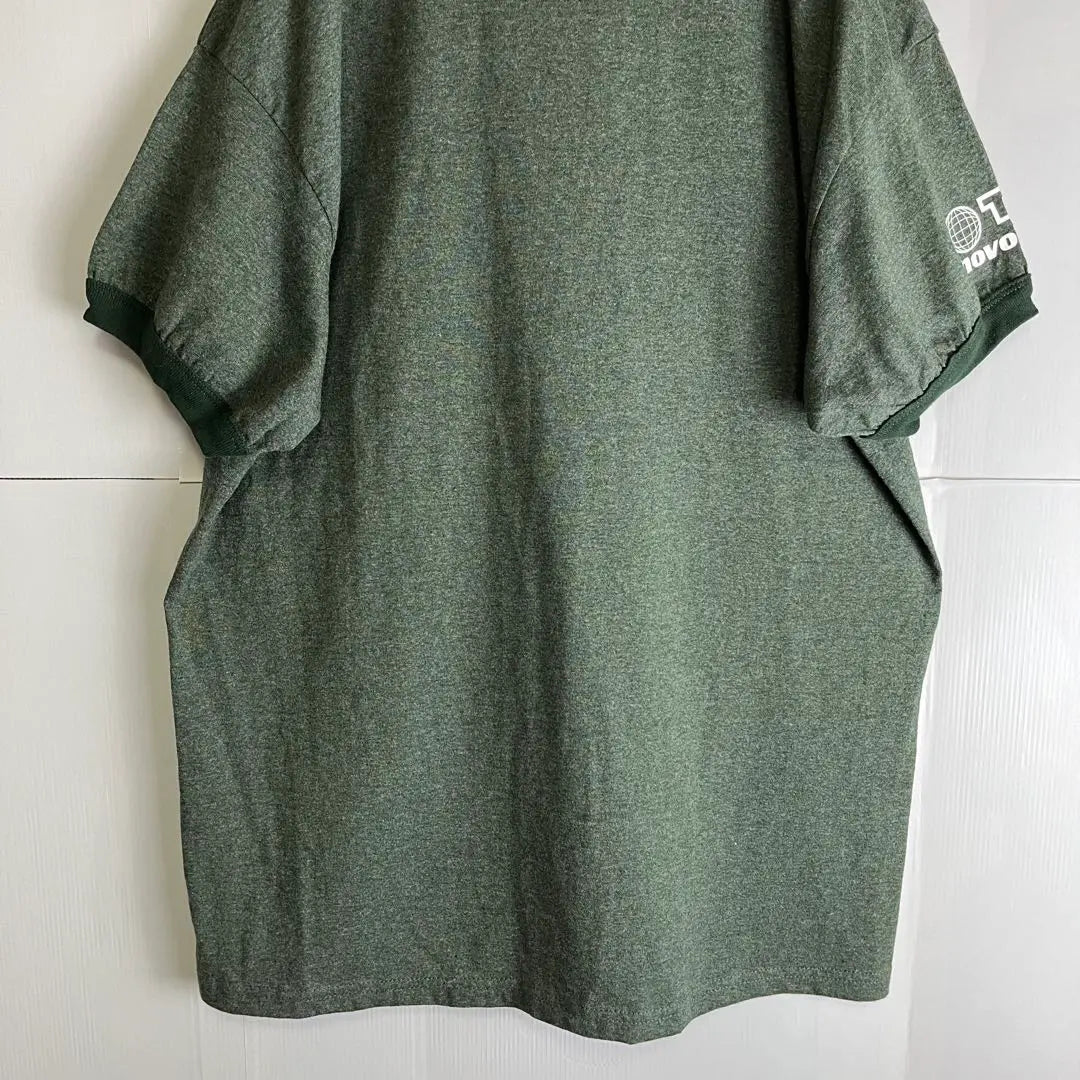 [Ringer T-shirt] Printed t-sleeved glasses GILDAN Green L Overseas old clothes