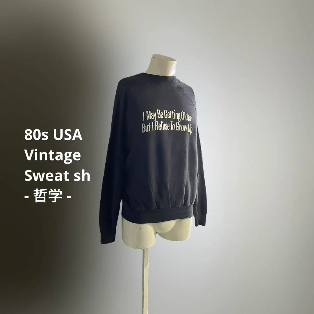 USA 80s 90s American Sweatshirt Sweatshirt Philosophy Black L G72