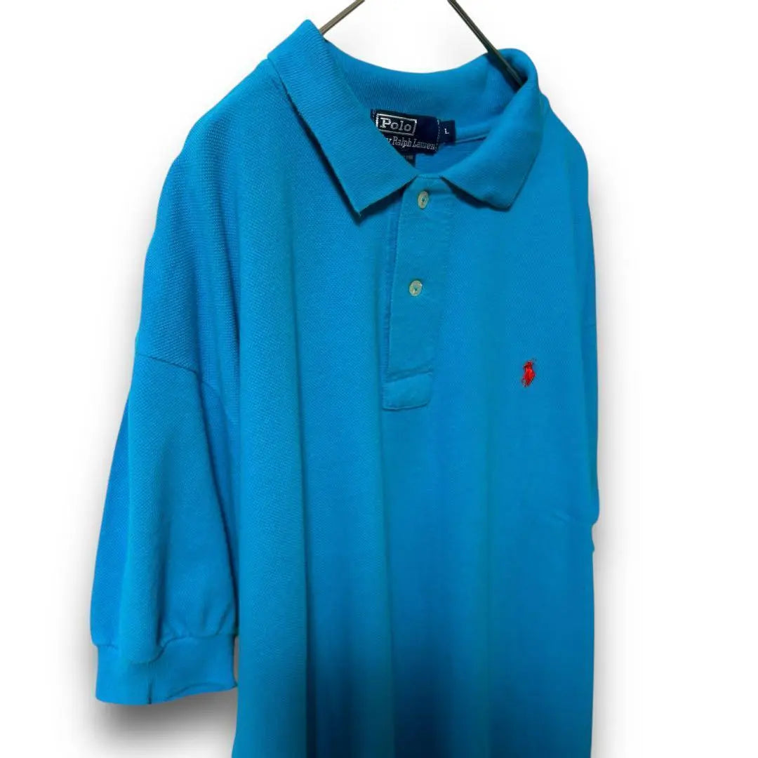 [Good condition, free shipping] Polo Ralph Lauren Men's L Polo Shirt Blue Polo