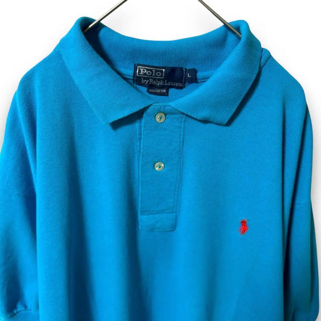 [Good condition, free shipping] Polo Ralph Lauren Men's L Polo Shirt Blue Polo