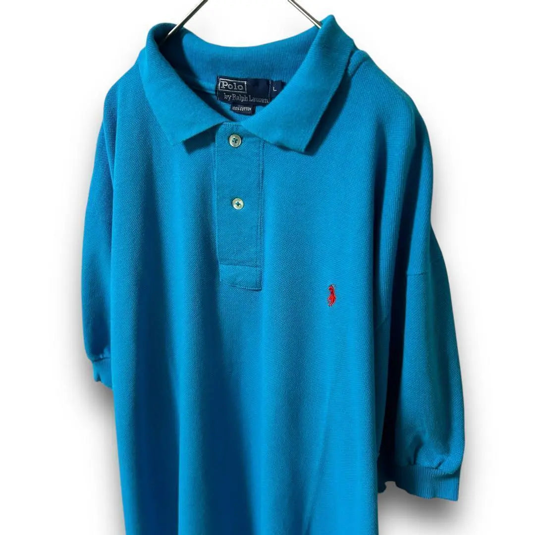 [Good condition, free shipping] Polo Ralph Lauren Men's L Polo Shirt Blue Polo