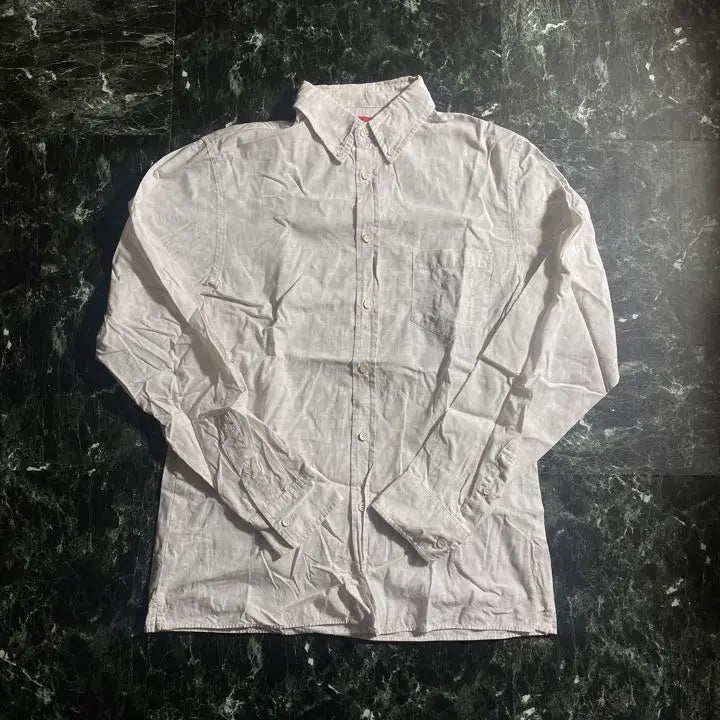 [A・BATHING APE] white plaid shirt 00s rare