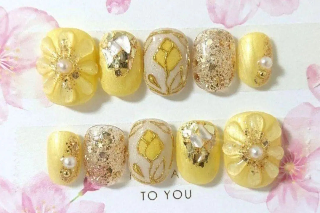 Nail Tip No. 532 Tulip Nails ❁⃘*Plump Flower Yellow