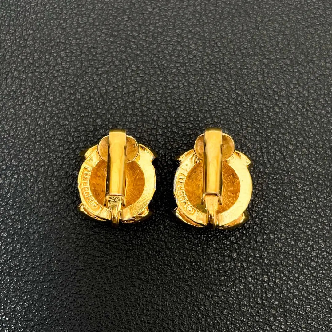 Good condition Chanel Coco Mark Earrings Big Coco Gold Engraved Comics