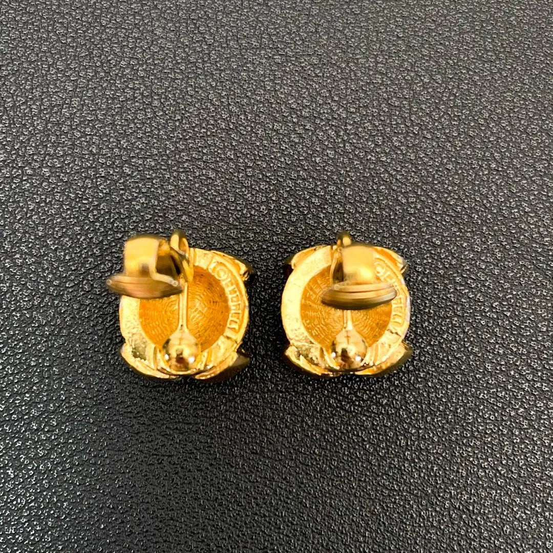 Good condition Chanel Coco Mark Earrings Big Coco Gold Engraved Comics