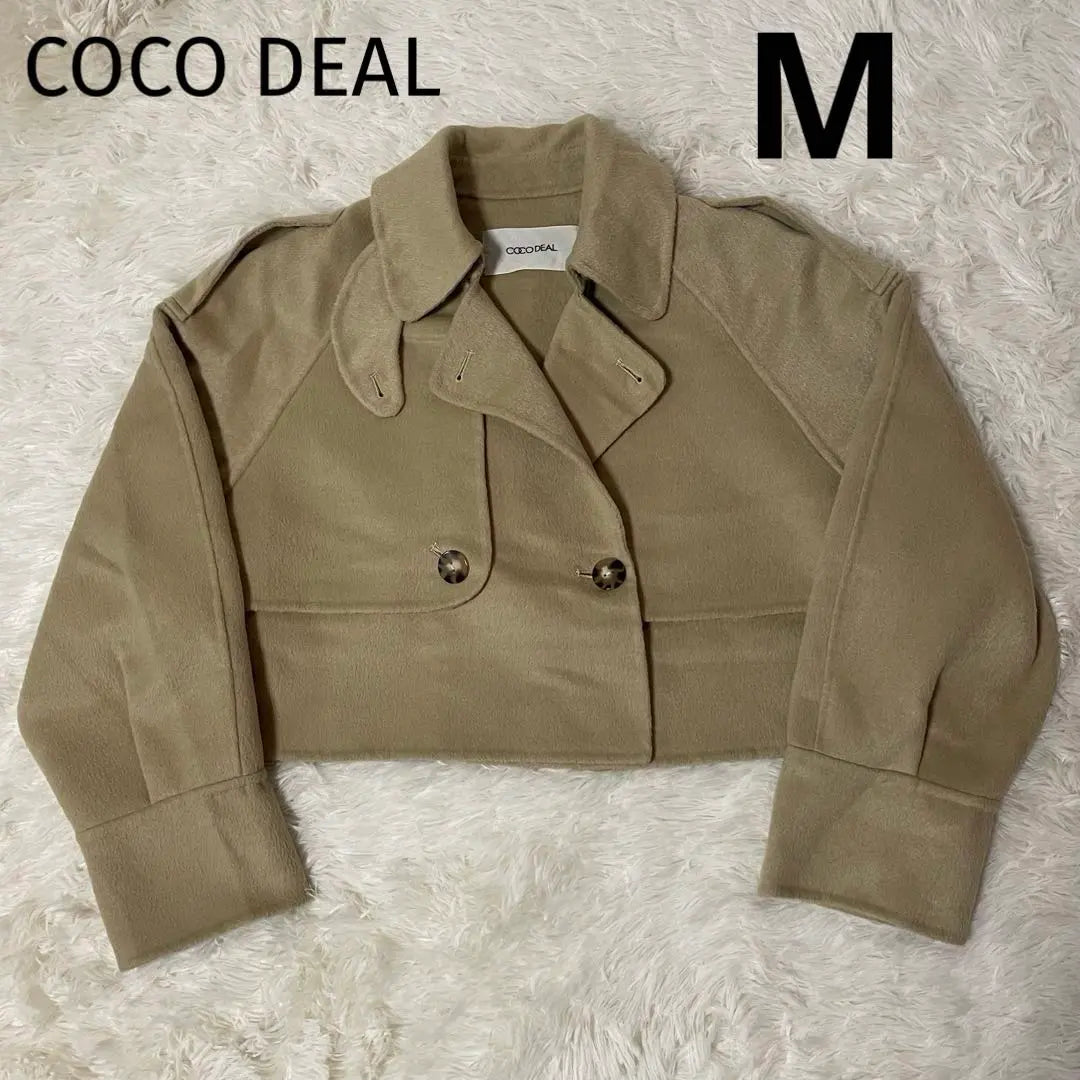 CocoDeal Short Trench Jacket Beige Wool Blend Size 2