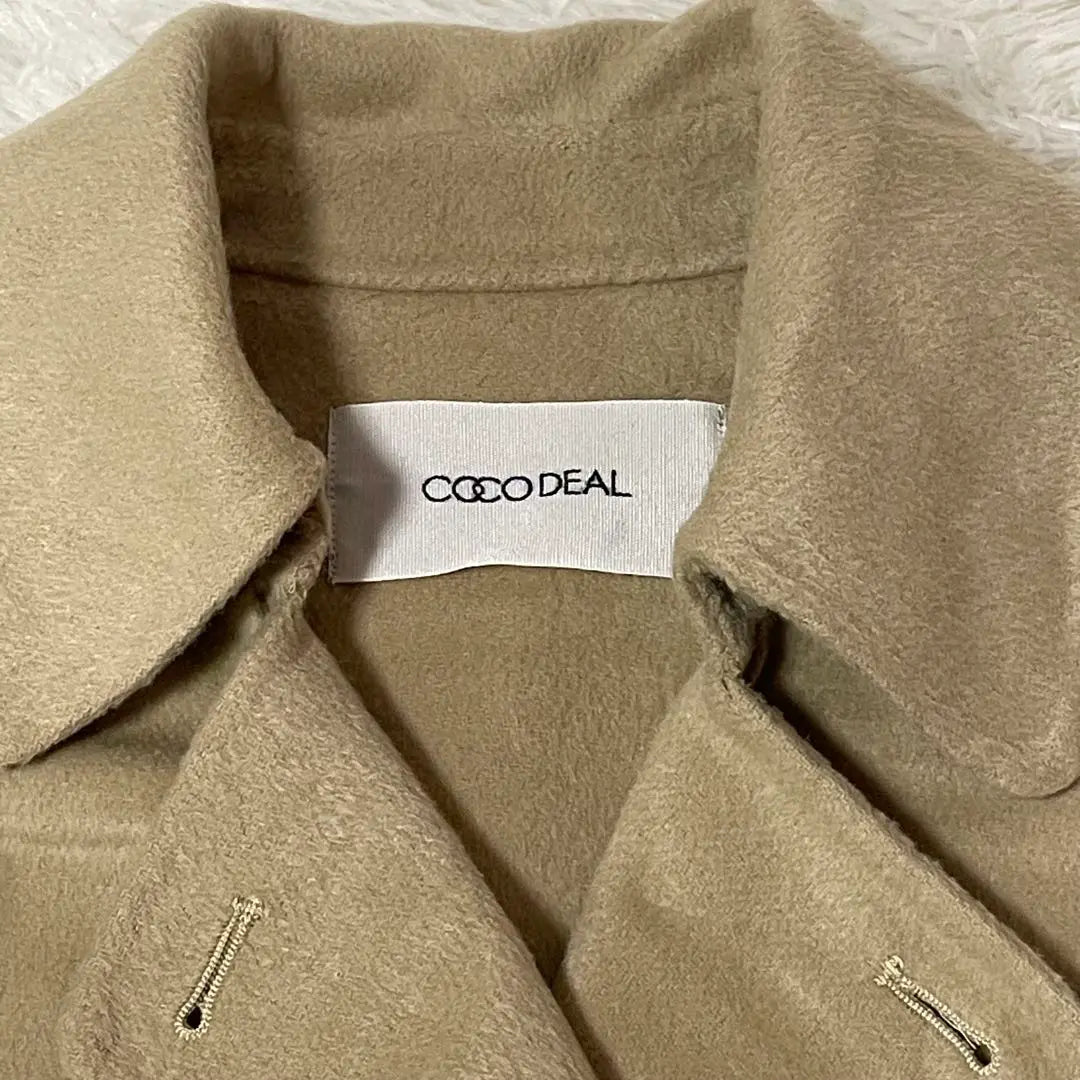 CocoDeal Short Trench Jacket Beige Wool Blend Size 2