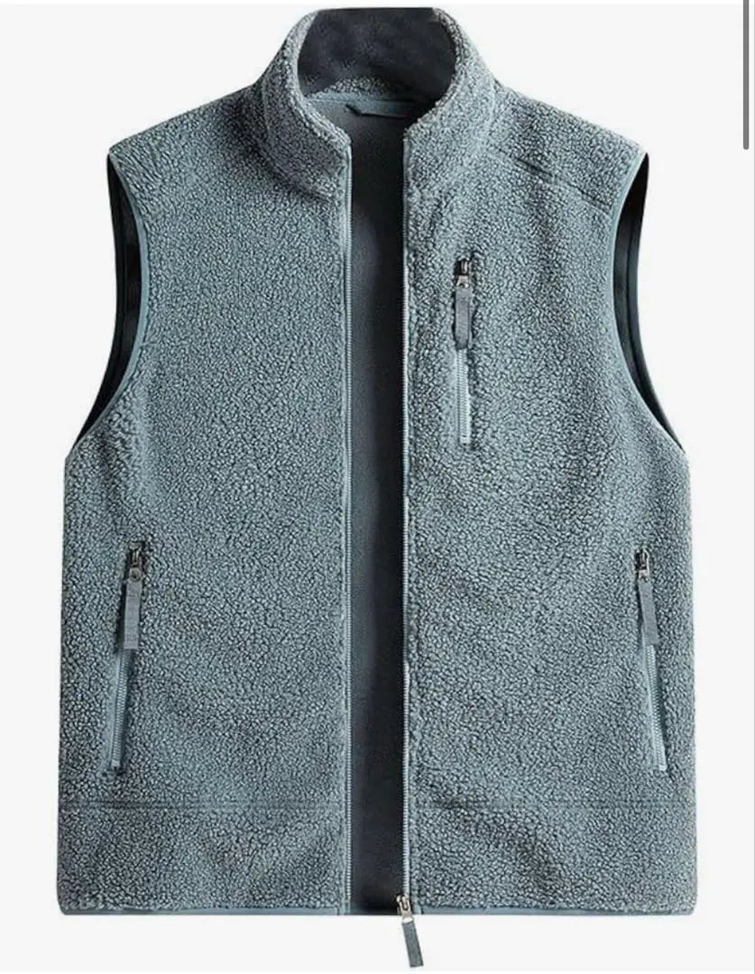 Vest for women, boa, plain, high neck, casual, cold weather outerwear