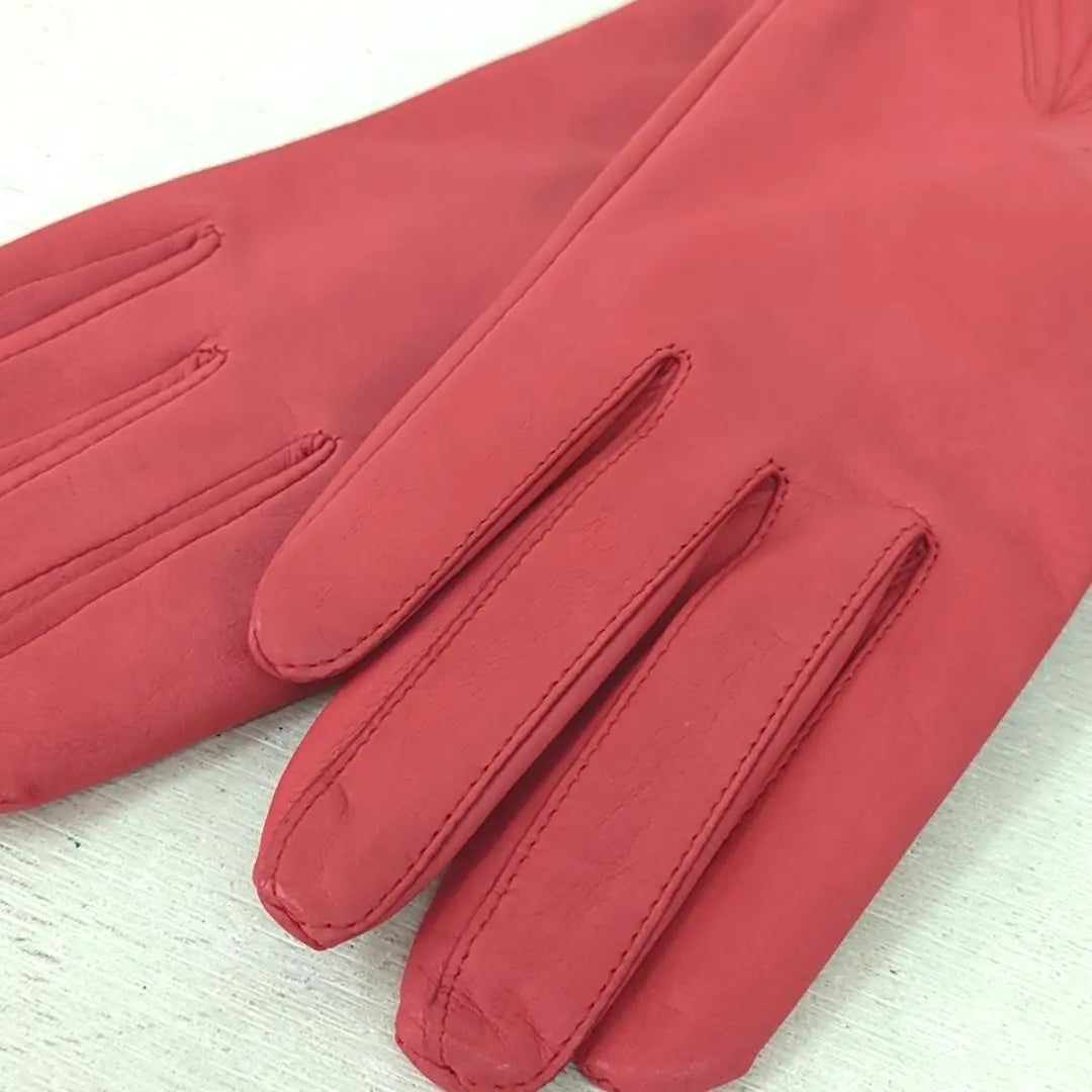 Christian Dior Leather Gloves Gloves Leather Pink Size 20cm