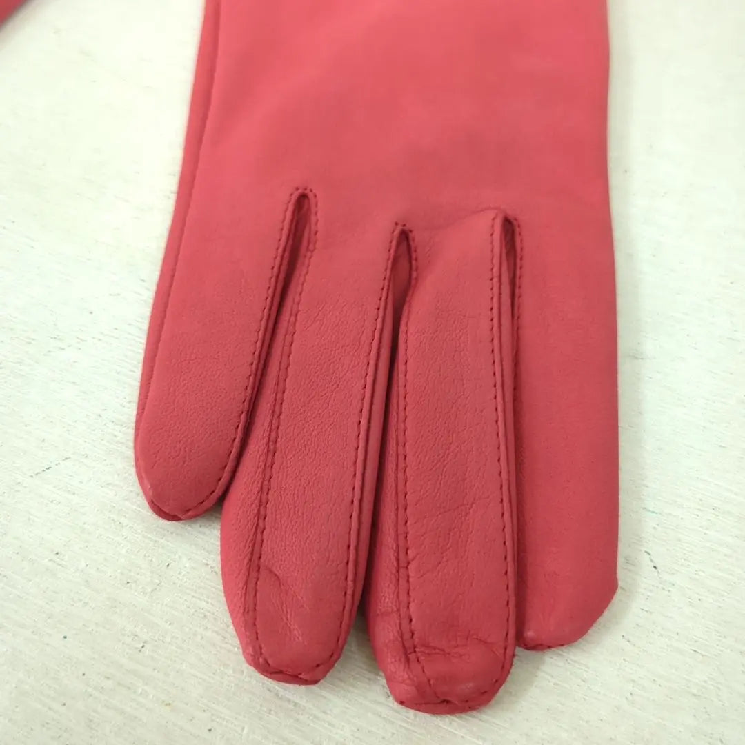 Christian Dior Leather Gloves Gloves Leather Pink Size 20cm