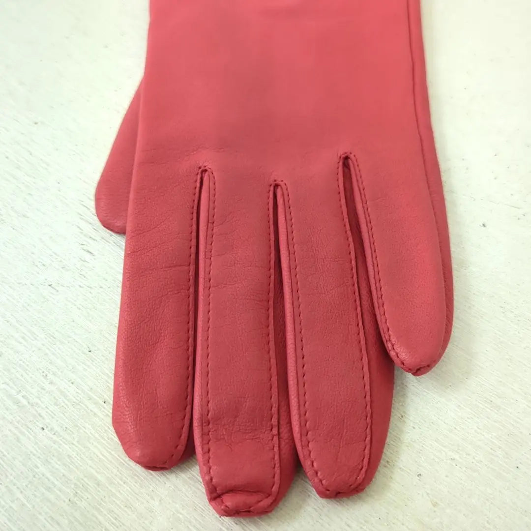 Christian Dior Leather Gloves Gloves Leather Pink Size 20cm