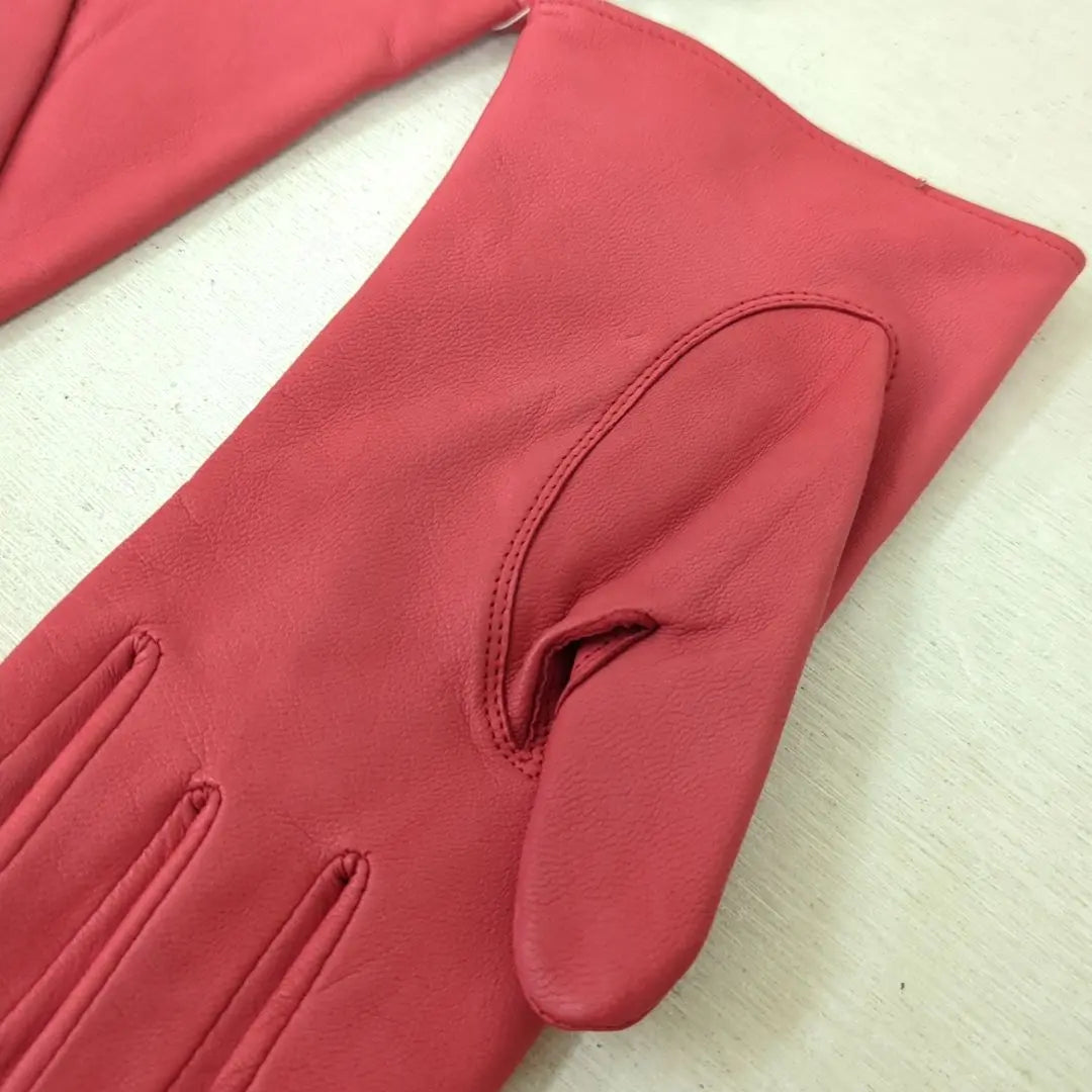 Christian Dior Leather Gloves Gloves Leather Pink Size 20cm