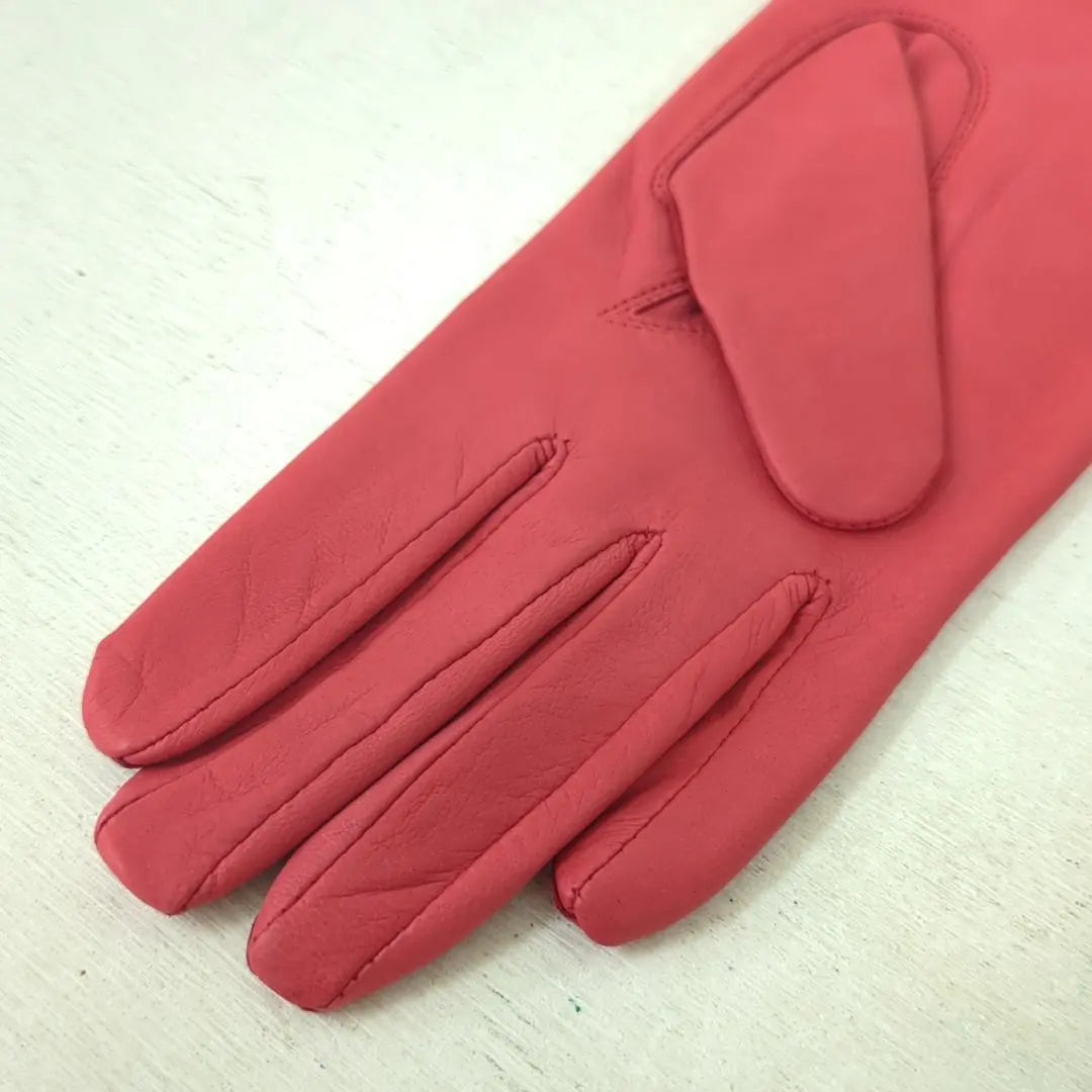 Christian Dior Leather Gloves Gloves Leather Pink Size 20cm