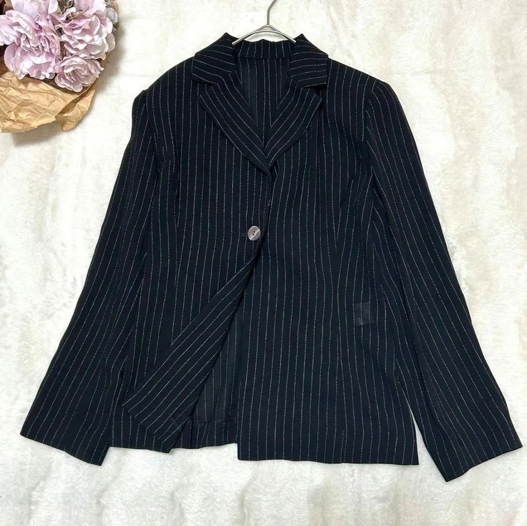 Beautiful goods [SAMUEL] Tailored jacket Single button No. 11 Black Strap | 美品【samuel】テーラードジャケット　シングルボタン　11号　黒　ストラップ