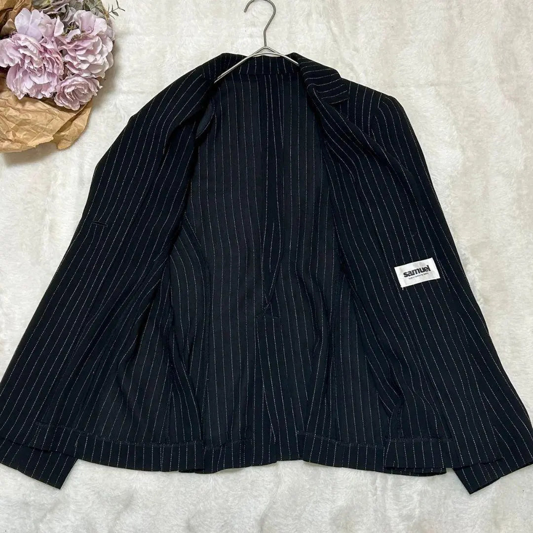 Beautiful goods [SAMUEL] Tailored jacket Single button No. 11 Black Strap | 美品【samuel】テーラードジャケット　シングルボタン　11号　黒　ストラップ