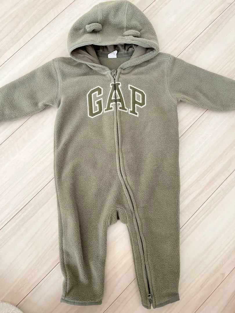 GAP Fleece Romper 6-12 Months Olive Green