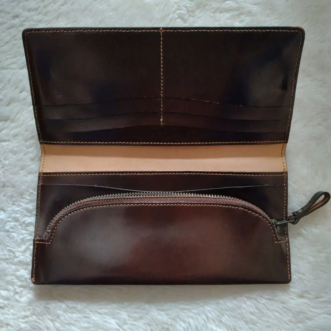 Wachifirudo Dayan Genuine Leather Long Wallet Brown