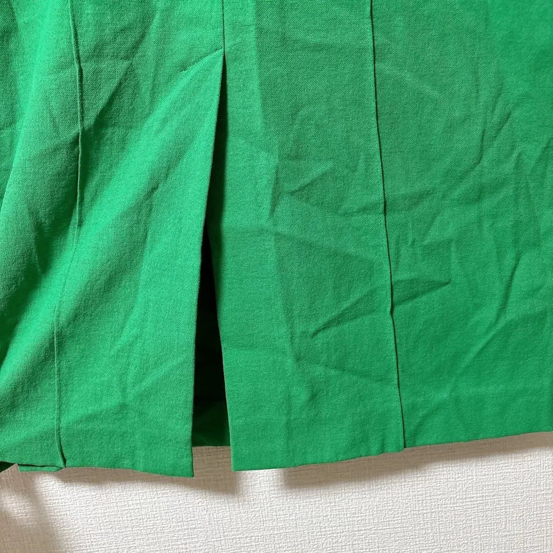 [Good condition] chouette green long skirt zipper slit [36]