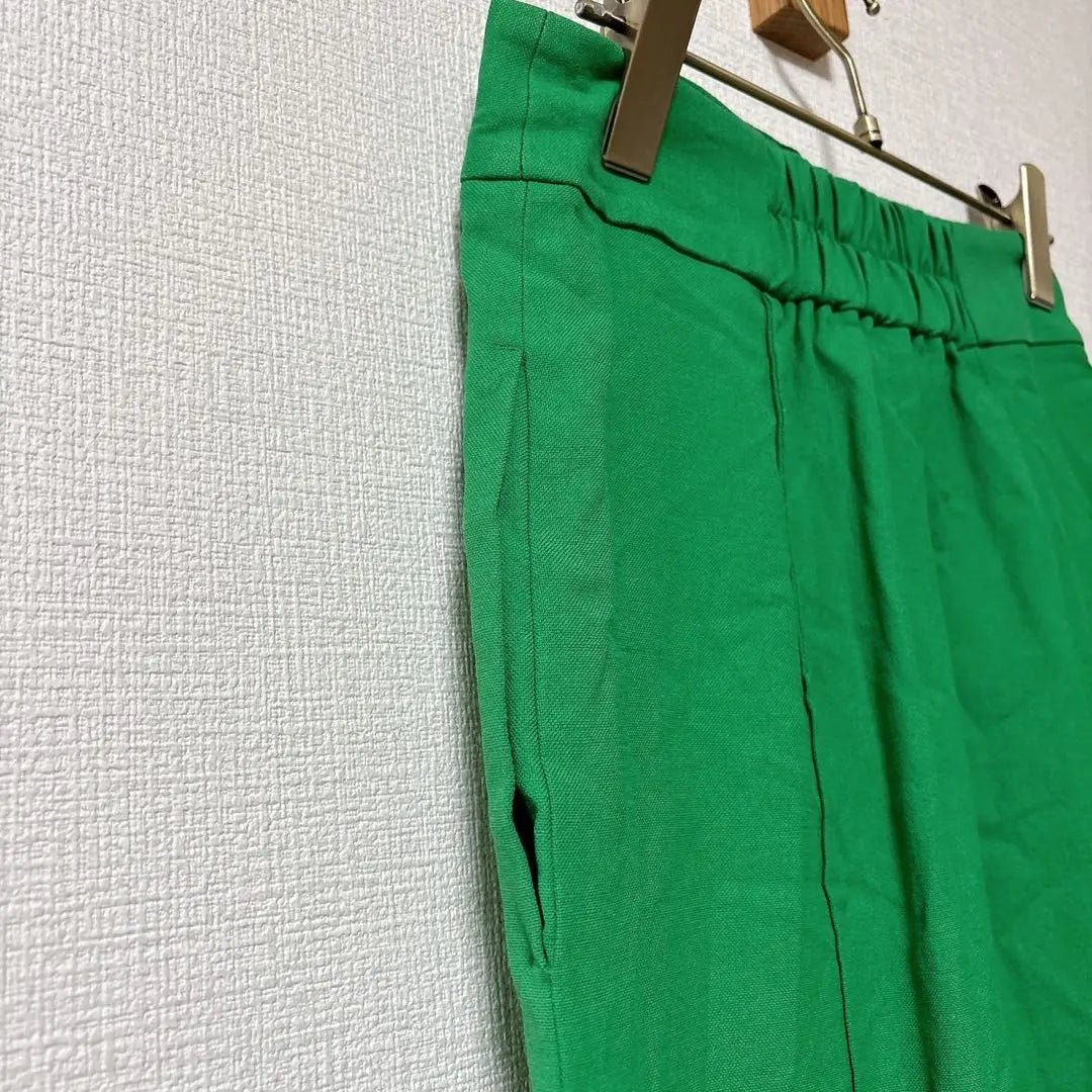 [Good condition] chouette green long skirt zipper slit [36]