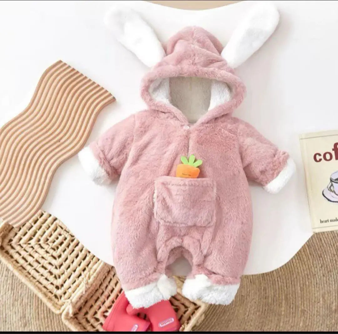 Rabbit, costume, romper, baby clothes, rabbit, boa lining, coverall