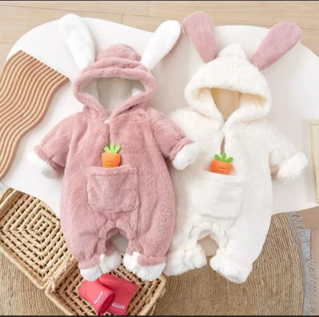 Rabbit, costume, romper, baby clothes, rabbit, boa lining, coverall