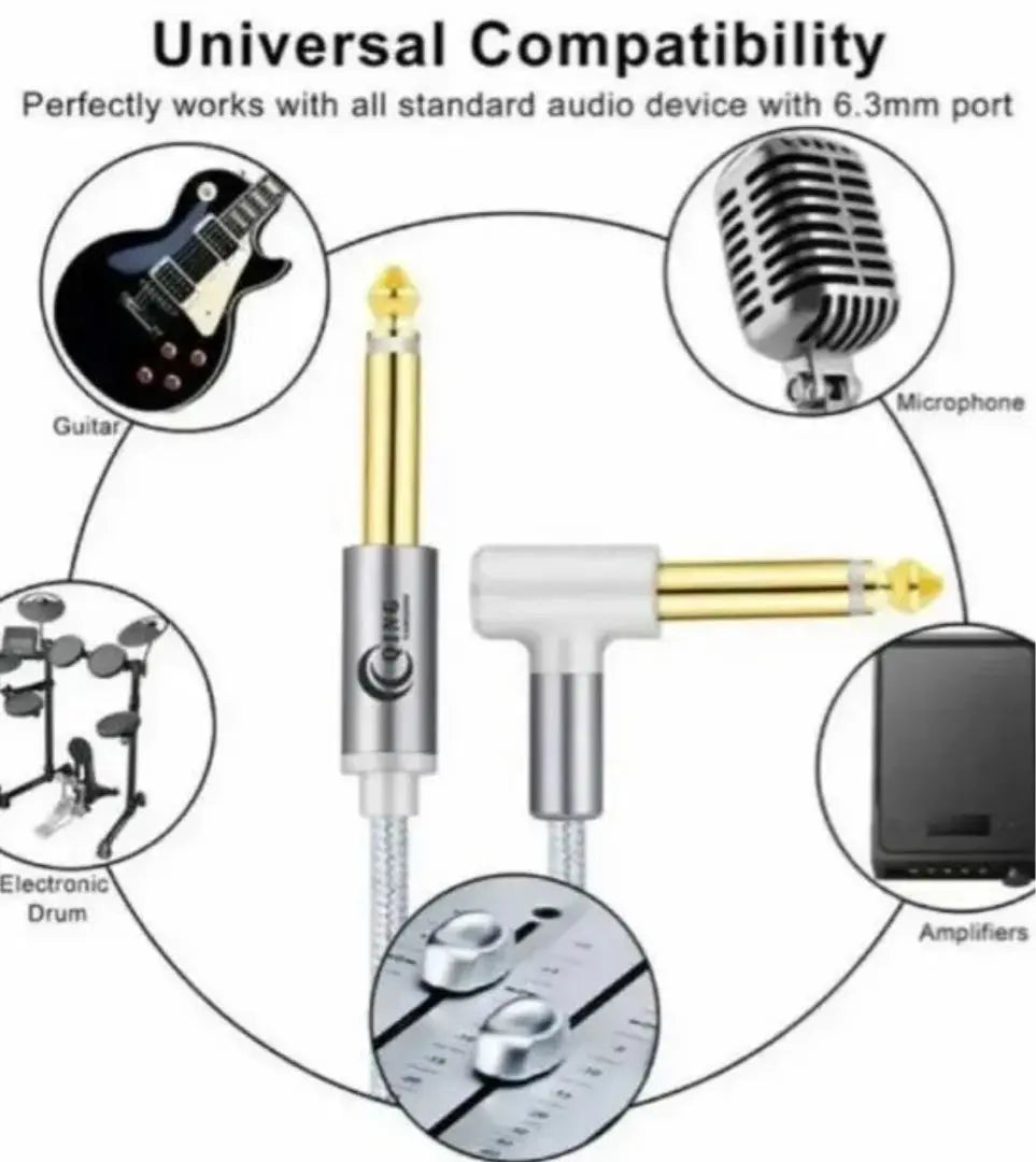 Cable de audio estéreo en forma de L de un solo lado de 2 m nuevo