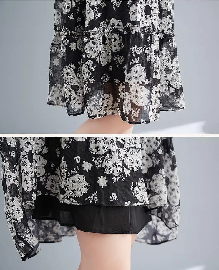 Talla grande para mujer, primavera, verano, vestido floral, nuevo, manga corta, otoño | 大きいサイズ レディース 春 夏 花柄 ワンピース 新品 半袖 秋