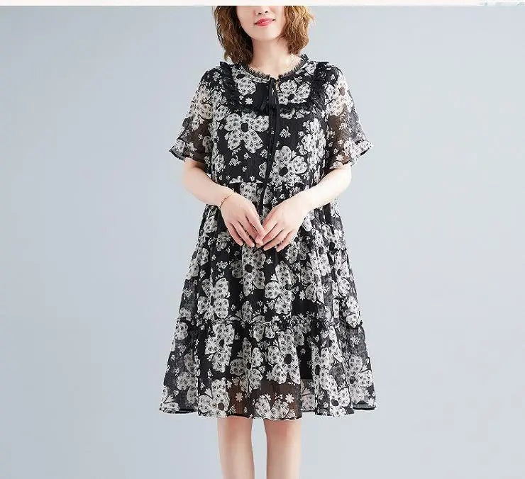 Large size for women, spring, summer, floral dress, new, short sleeves, autumn | 大きいサイズ レディース 春 夏 花柄　ワンピース　新品 半袖　秋