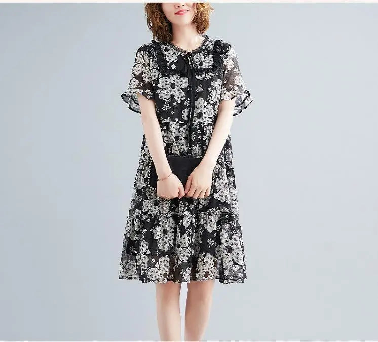 Large size for women, spring, summer, floral dress, new, short sleeves, autumn | 大きいサイズ レディース 春 夏 花柄　ワンピース　新品 半袖　秋