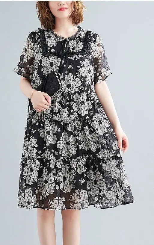 Large size for women, spring, summer, floral dress, new, short sleeves, autumn | 大きいサイズ レディース 春 夏 花柄　ワンピース　新品 半袖　秋