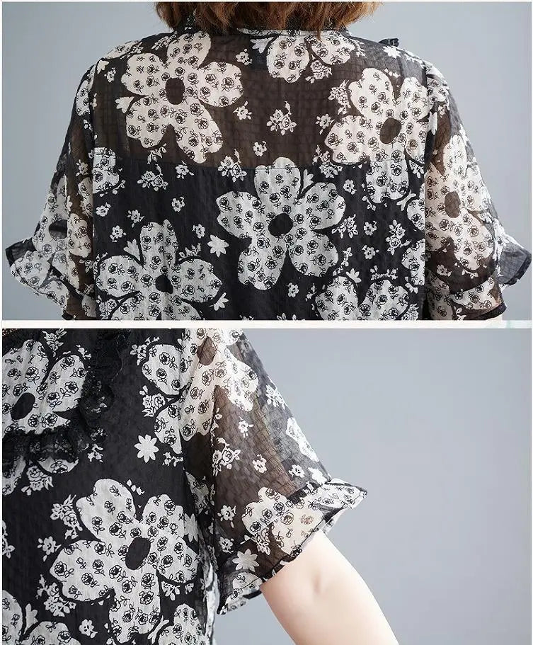 Talla grande para mujer, primavera, verano, vestido floral, nuevo, manga corta, otoño | 大きいサイズ レディース 春 夏 花柄 ワンピース 新品 半袖 秋