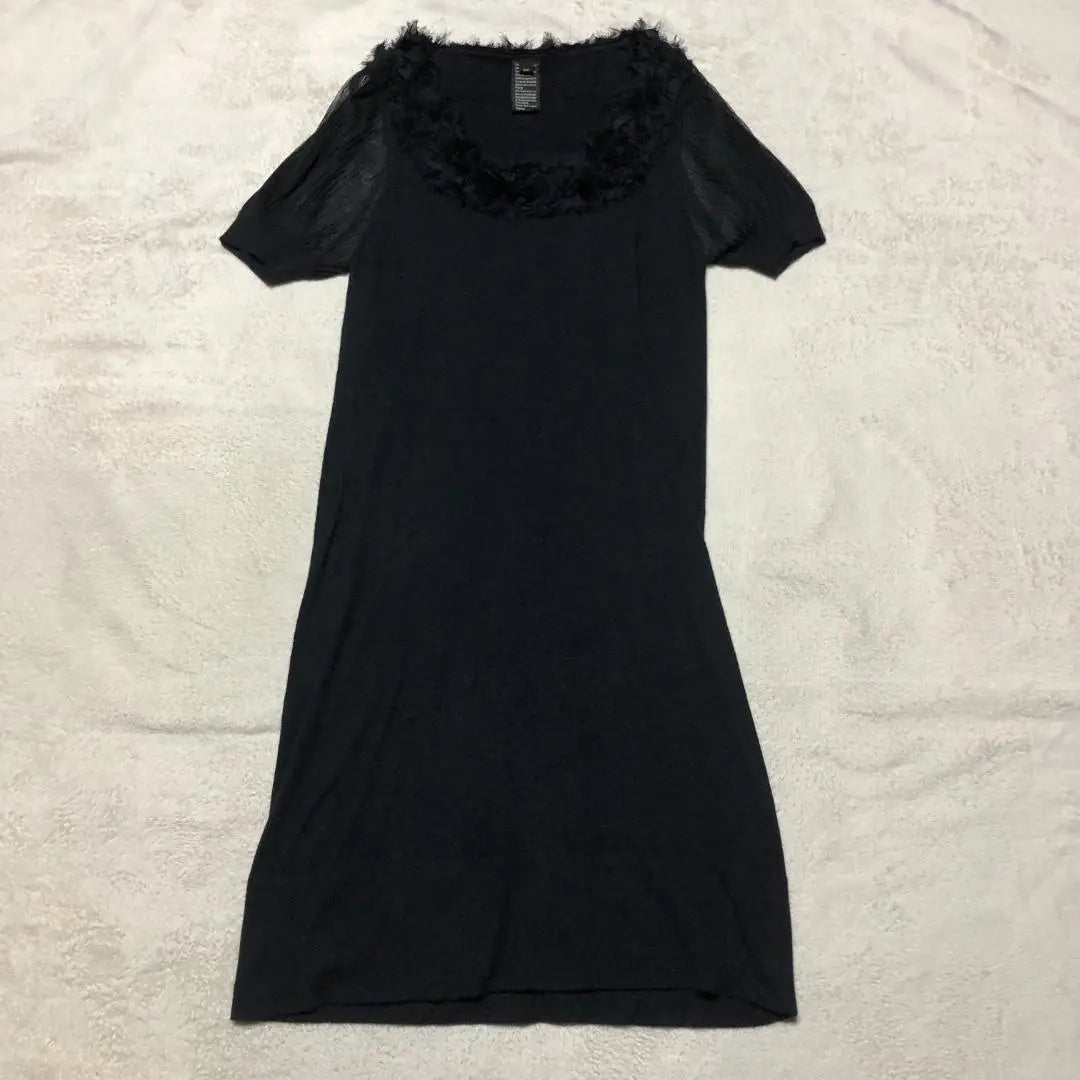 Item eligible for donation: Sov. Sov, lace, French sleeve dress, knit, black