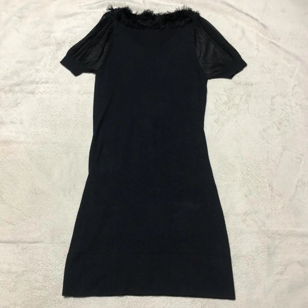 Item eligible for donation: Sov. Sov, lace, French sleeve dress, knit, black