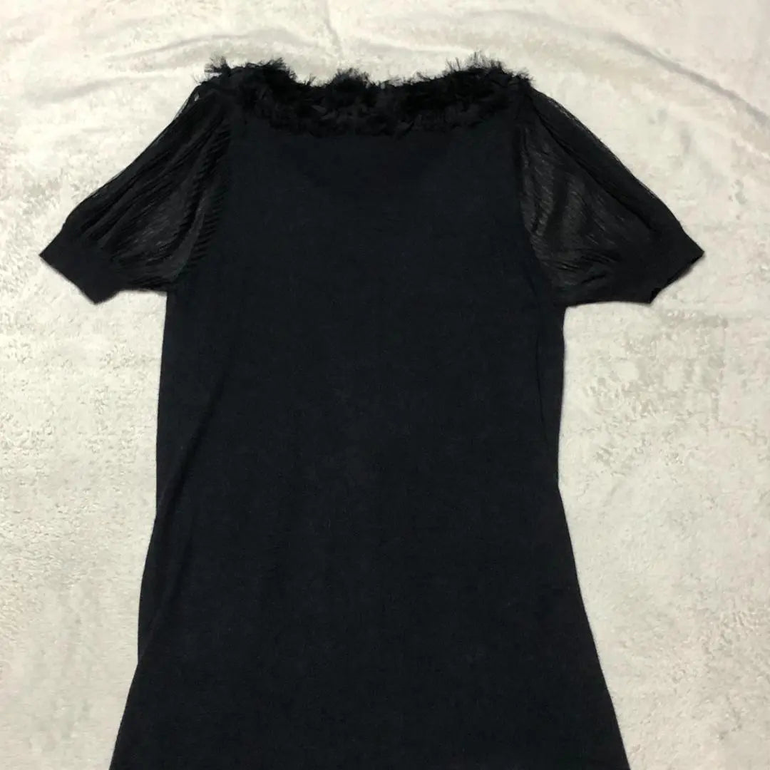 Item eligible for donation: Sov. Sov, lace, French sleeve dress, knit, black