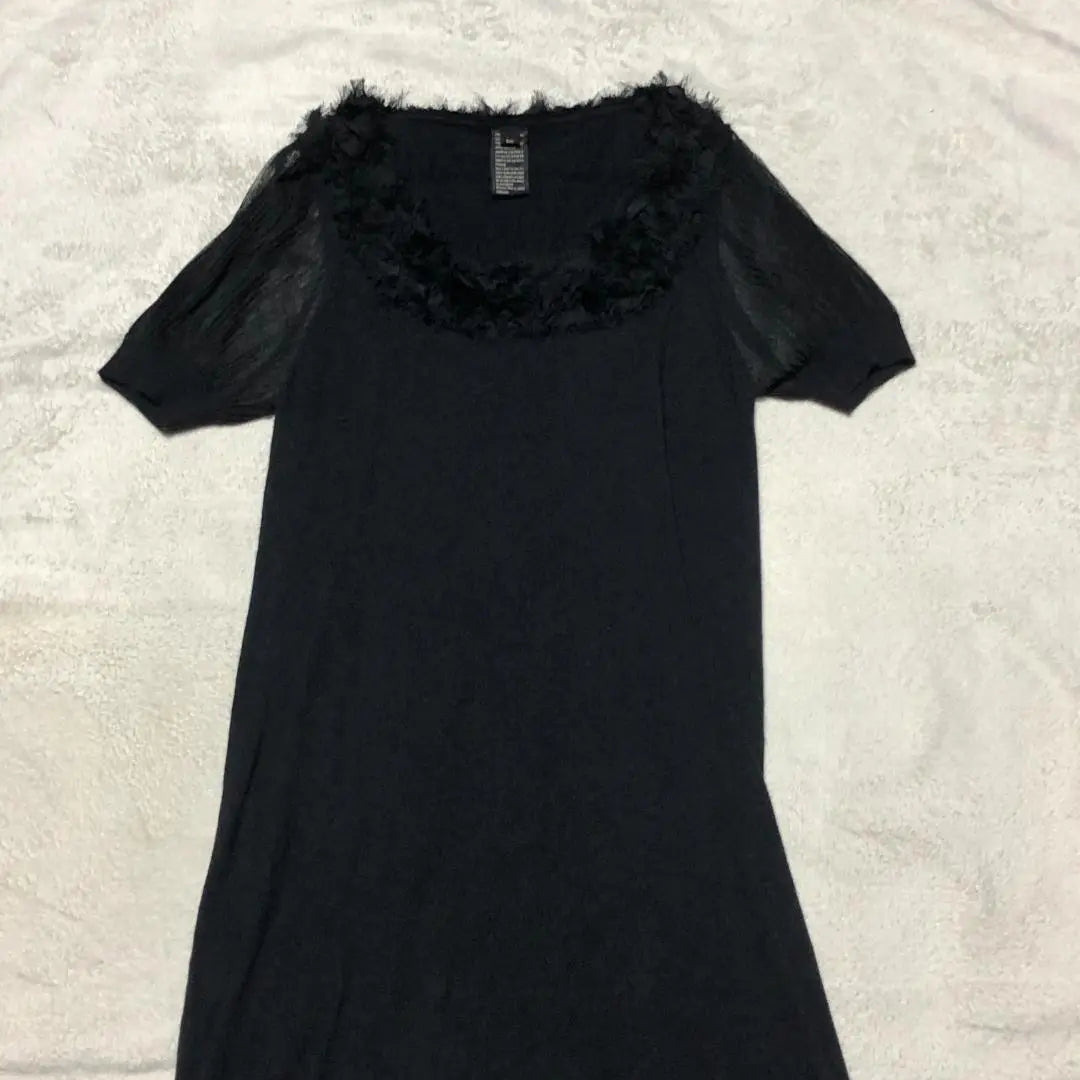 Item eligible for donation: Sov. Sov, lace, French sleeve dress, knit, black