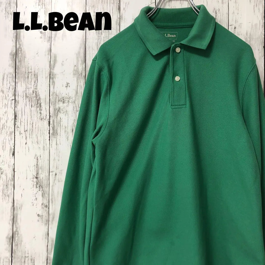 L.L.Bean USA vintage clothing long sleeve polo shirt green men's