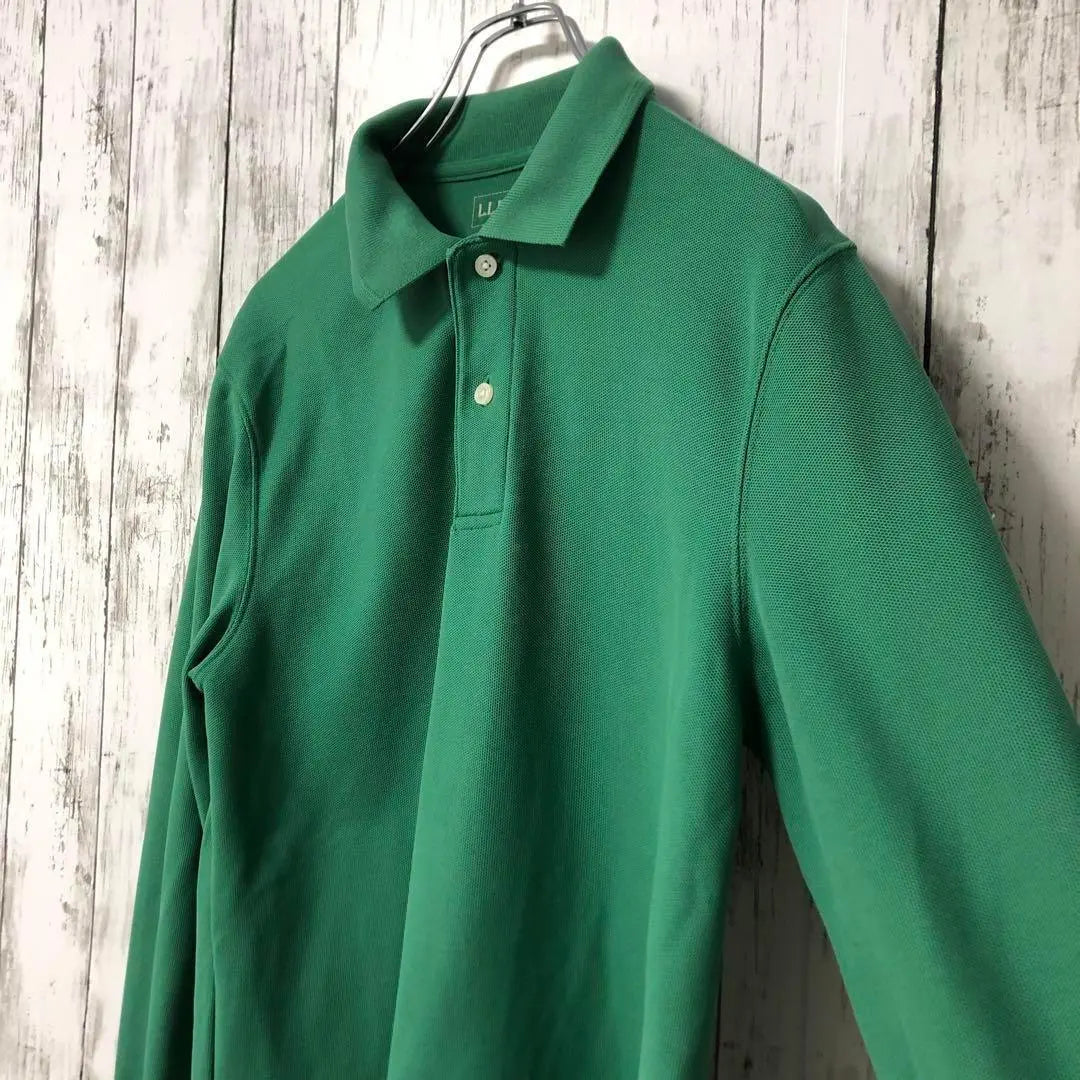 L.L.Bean USA vintage clothing long sleeve polo shirt green men's