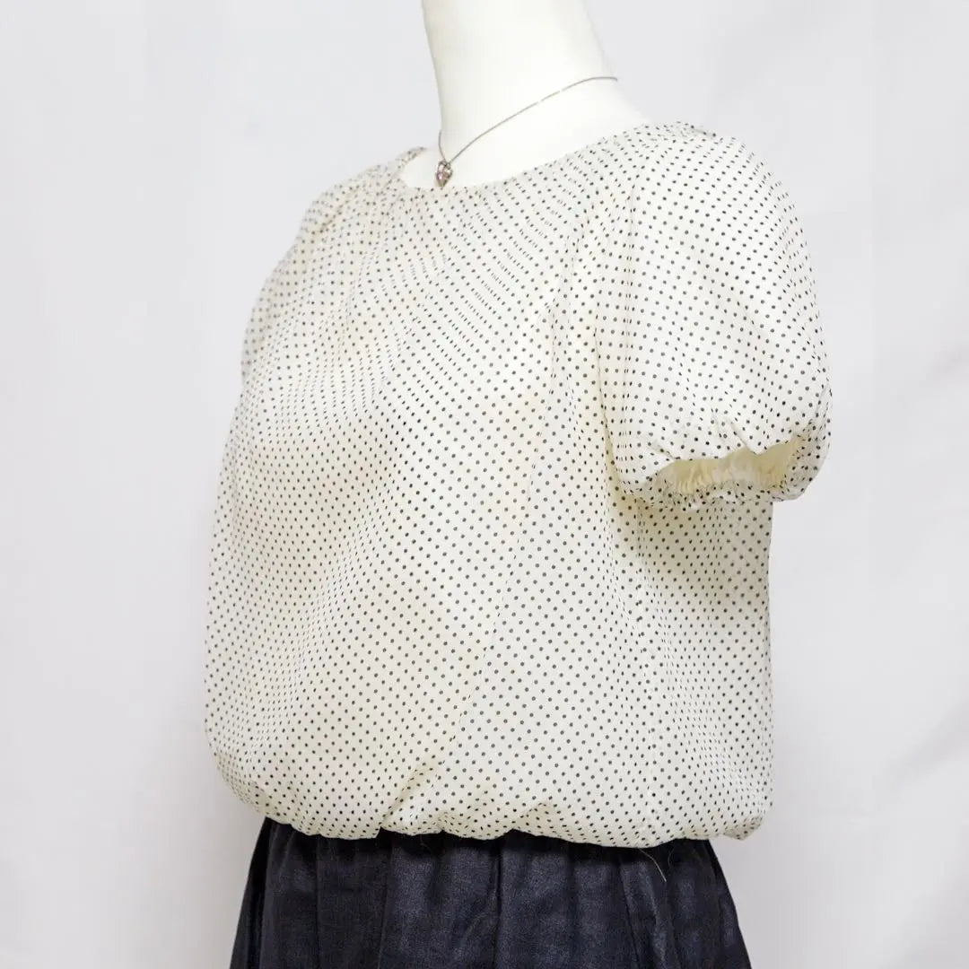 [Beautiful goods] Anatorier dot pattern tops teasydo one -piece boat neck M