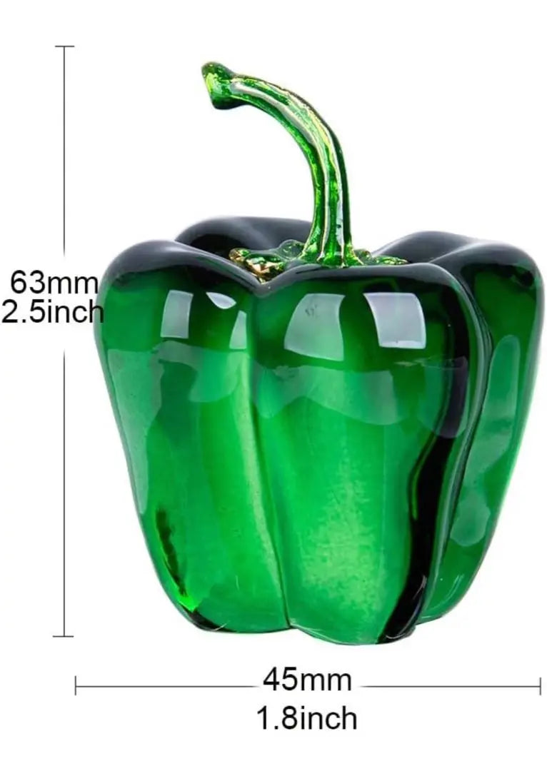 Glass Crystal Crafts Chili Pepper Shape Interior Kitchen Decoration Green